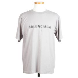 Balenciaga Vintage Jersey T-Shirt Grau Braun