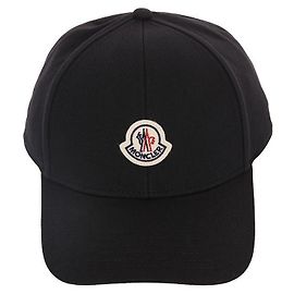 Moncler Boné de gabardine de algodão com patch de logotipo Preto