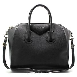 Givenchy Borsa a tracolla Medium in pelle di capra nera e argento Nero