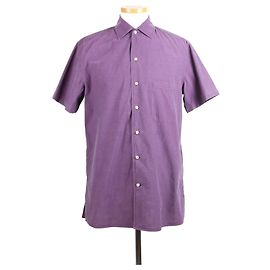 Loro Piana Camiseta de manga curta com gola de lin Roxa Roxo