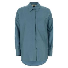 Fendi Camicia in popeline di seta Blu