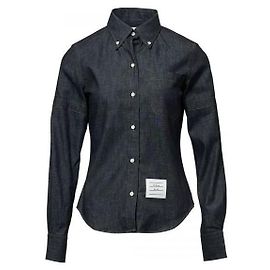 Thom Browne Denim-Hemd mit Armbinden Blau