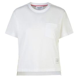 Thom Browne Oversized Jersey T-Shirt mit Tasche Frühjahr/Sommer Weiß