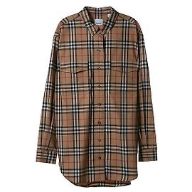 Burberry Camisa oversized de algodón elástico con estampado vintage
 Multicolor