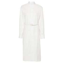 Fendi White Poplin Dress Silvery