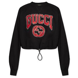 Gucci Bestickter Jersey-Sweatshirt stamp: Schwarz
