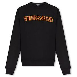 Versace Sweatshirt mit Rug Logo-Stickerei Schwarz