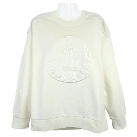 Moncler Sweatshirt avec logo brodé Blanc