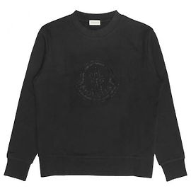 Moncler Sweatshirt aus Baumwolle mit Crystal-Logo Schwarz