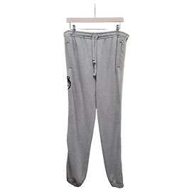 Gucci Grey Tiger Embroidered Felt Cotton Jogger Pants Brown