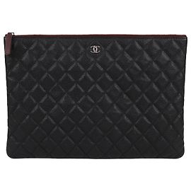 Chanel Caviar Large Clutch Bag Black