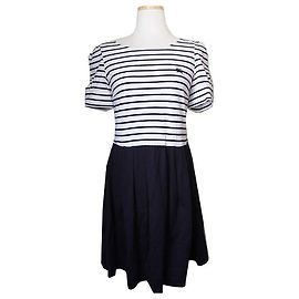 Burberry Blue Label Navy Stripe Dress Blue