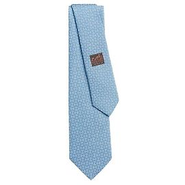 Hermès Mors Haltere Silk Men's Tie Blue Ciel Blue