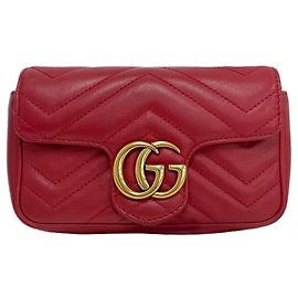 Gucci Borsa a tracolla super mini trapuntata Rosso