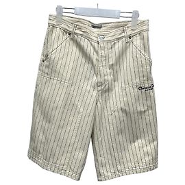 Dior Short de algodão com logo listrado Branco