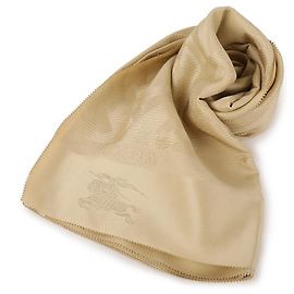 Burberry Lenço de seda pura com padrão xadrez Marrom