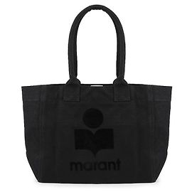 Isabel Marant Borsa Tote in cotone con logo Nero