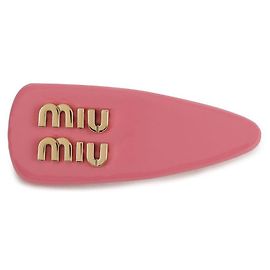 Miu Miu Patent Leather Hair Clip Pink