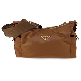 Prada Borsa a tracolla Explorer in Re-Nylon Large Marrone