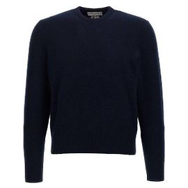 Thom Browne Centerback RWB Intarsia Crewneck Pullover Wool Knit Black
