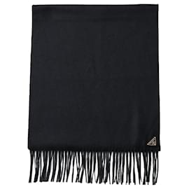 Prada Sciarpa in seta e cashmere Nero