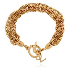 Saint Laurent Metall-Armband mit CASSANDRE-Kette Orange