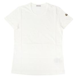 Moncler Camiseta de jersey de algodão com patch de logotipo Branco