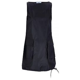 Prada Mini vestido em Re-Nylon com dois bolsos Preto