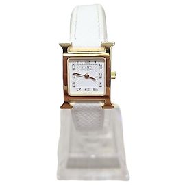 Hermès Reloj Apple Hour Mini chapado en oro blanco Blanco