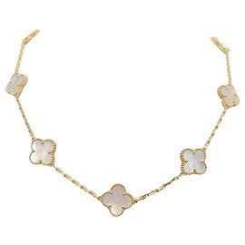 Van Cleef & Arpels Collar Motif Nácar Vintage Alhambra Blanco