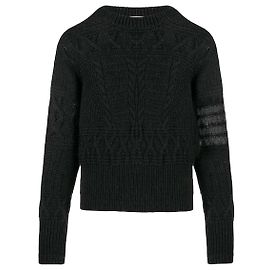 Thom Browne Aran Cable Wool Knit Black