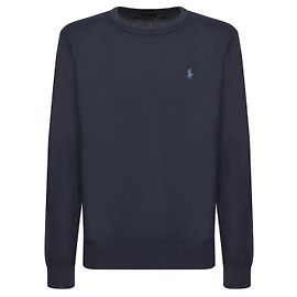 Ralph Lauren Baumwoll-Kaschmir-Strick mit Pony-Logo Blau