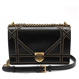 Borsa a tracolla Diorama in agnello nero Nero