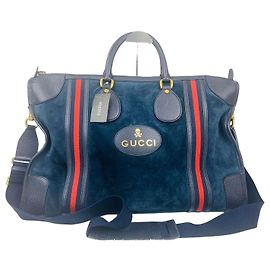 Gucci Bols de viagem em couro de camurça com ícone de caveira Multicor