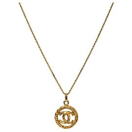 Chanel Collier Round CC Or Doré