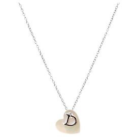 Dior Collar de plata con corazón de nácar Plata