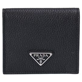 Prada Portafoglio Triangolare in Pelle Nero