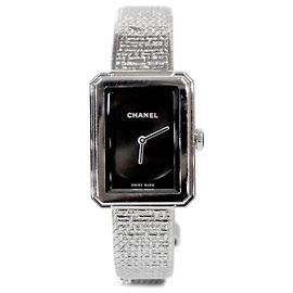 Chanel Relógio Small Boyfriend Tweed Aço Quartzo Branco