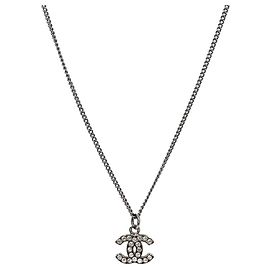 Chanel Cubic CC Silber Halskette Silber