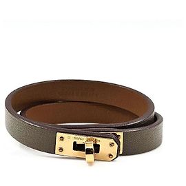 Hermès Pulsera Kelly Double Castaño