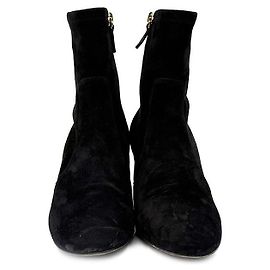 Valentino Botas de Cano de Cano Suede Rockstud Preto