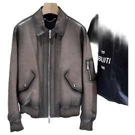 Berluti Jaqueta bomber de couro de bezerro Marrom
