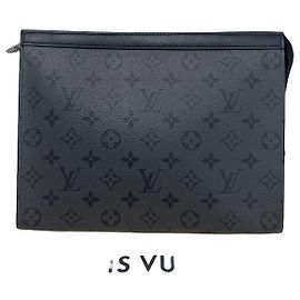 Louis Vuitton Pochette Voyage MM Monogram Eclipse Clutch Marrom