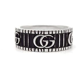 Gucci Wide Silver Ring Black