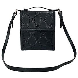 Gucci Borsa a tracolla messenger ricamata Nero