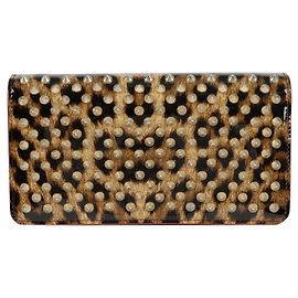 Christian Louboutin Refurbished Leopard Gold Studded Strap Long Wallet Multiple colors