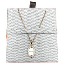 Hermès Collier Chandel Mini Maillon Rose Gold/Cream Blanc