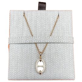 Hermès Collar Chandel Mini Maillon Rose Gold/Cream Blanco