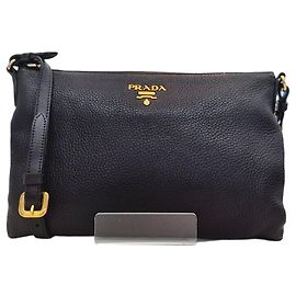 Prada Borsa a tracolla e crossbody in pelle Vitello Daino Nero