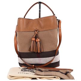 Burberry Bolsa de mão e de ombro Ashby com borla castanha Marrom